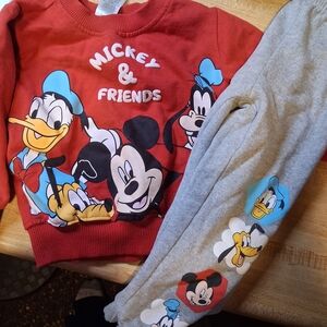 Mickey & Friends Red and Gray Kids Sweatshirt Set